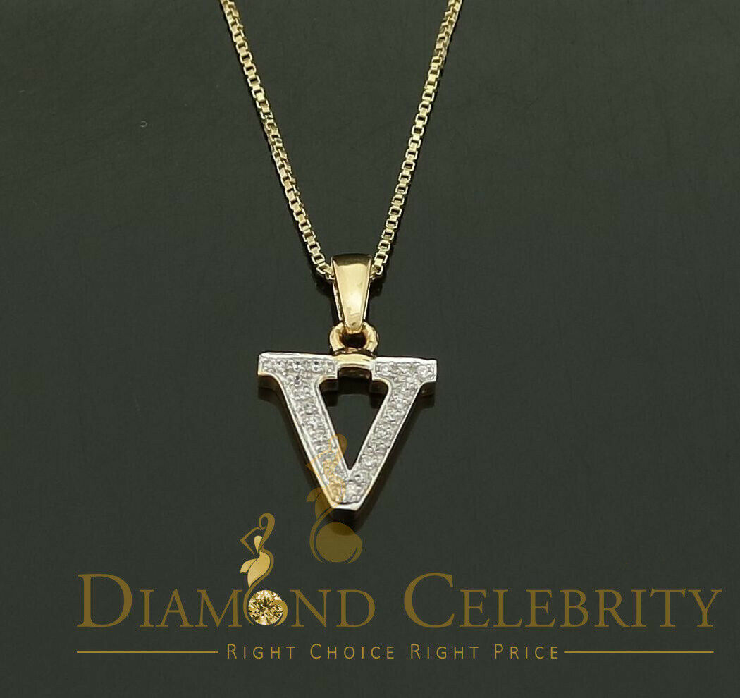 DiamondCelebritees Attractive Sterling SilverAll Alphabet Letter Yellow Pendant with Cubic Zirconia