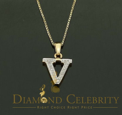 DiamondCelebritees Attractive Sterling SilverAll Alphabet Letter Yellow Pendant with Cubic Zirconia