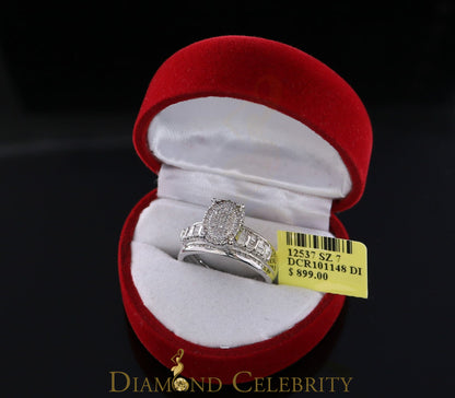 DiamondCelebritees 0.50 CT Real Diamond Womens Sterling Silver White Ring Size 7 marquise shape