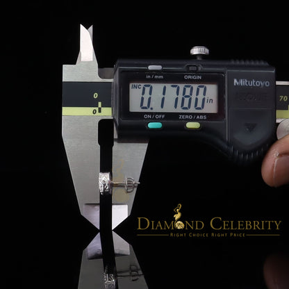 DiamondCelebritees  925 White Sterling Silver 0.85 ct Cubic Zirconia Women's Hip Hop Square Earrings