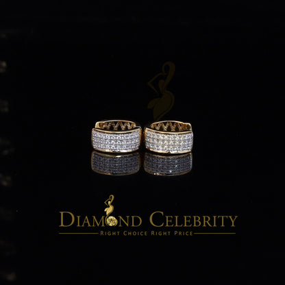 DiamondCelebritees Yellow 925 Sterling Silver 0.40ct Cubic Zirconia Women's & Men's Hoop Earrings