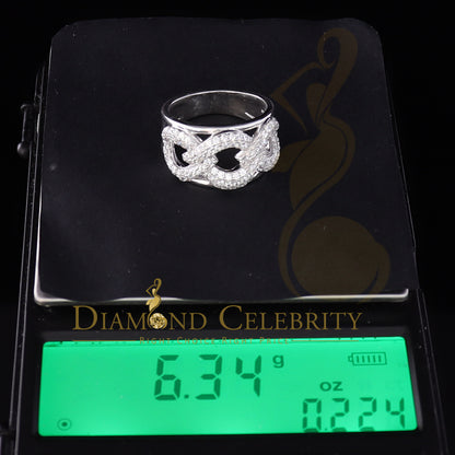 DiamondCelebritees 925 Sterling White Silver Round chain 2.0ct Cubic Zirconia Womens Ring Size 7