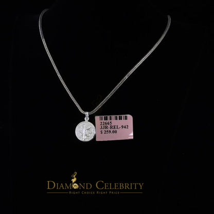 DiamondCelebritees Double Side Jesus & Benedict Men's/Women's Pendant Religious 925 Sterling Silver