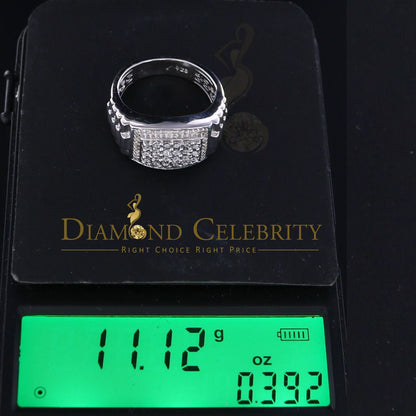DiamondCelebritees 0.25 CT Real Diamond 925 Sterling White Silver With Fashion Men's Ring Size 10