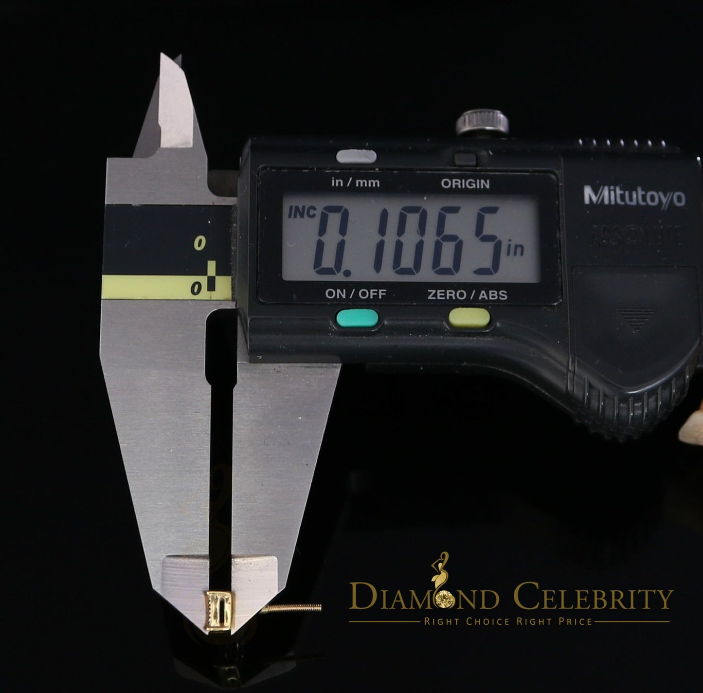 DiamondCelebritees 10K Real Yellow Gold with 0.05CT Real Micro Diamond Men's/Women's Stud Earring