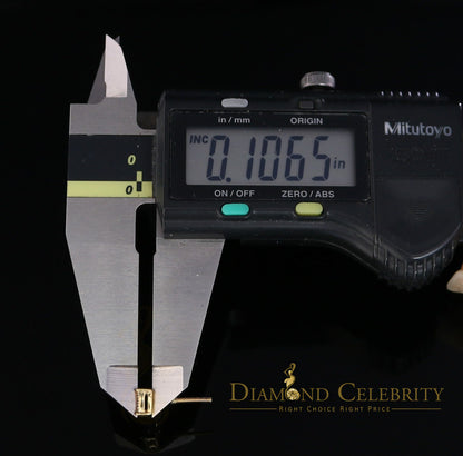 DiamondCelebritees 10K Real Yellow Gold with 0.05CT Real Micro Diamond Men's/Women's Stud Earring