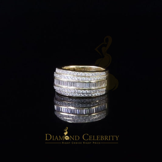 DiamondCelebritees Sterling Yellow Silver 4.50ct Cubic Zirconia ROUND Band Men's Ring Size 8.5