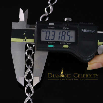 Diamondcelebritees 0.20CT Real Diamond 925 Sterling Silver White Fancy Bracelet Size 7 Inches