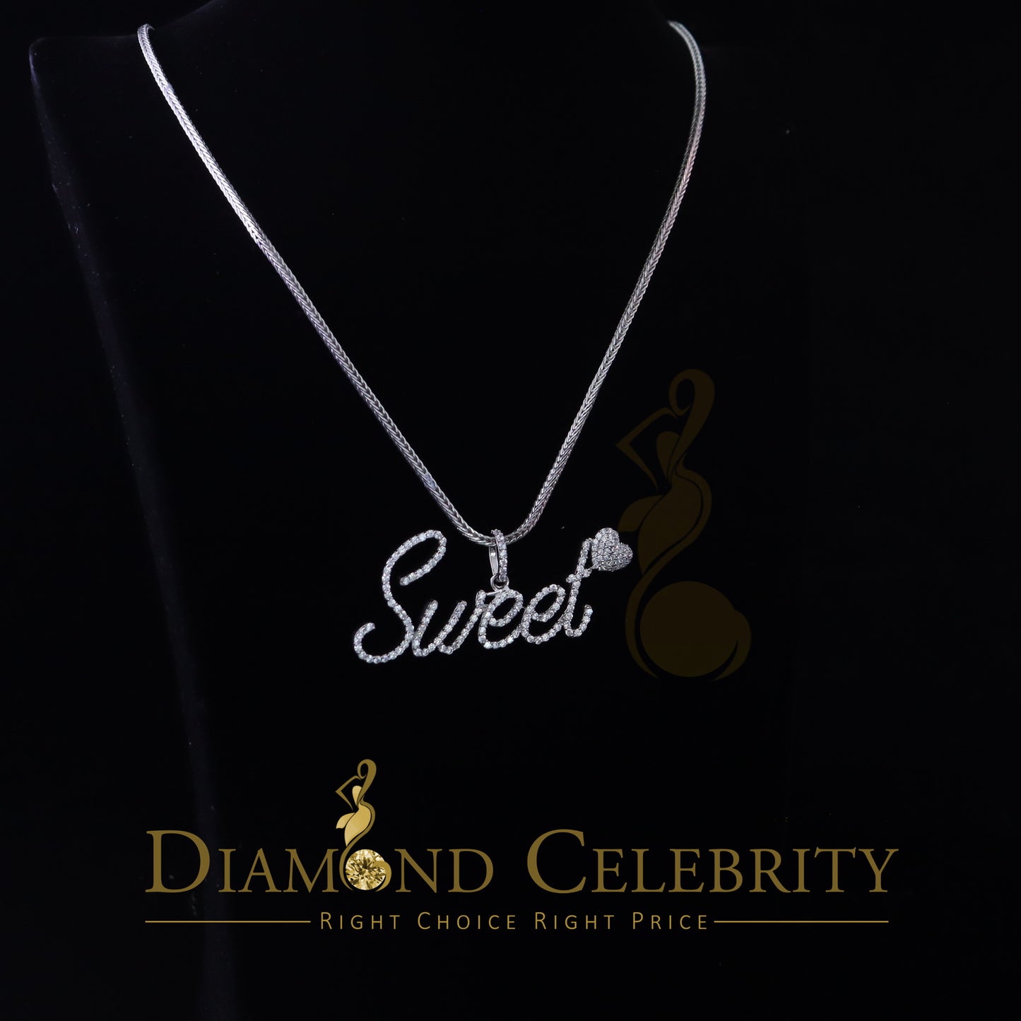 DiamondCelebritees White 925 Fancy Sterling Silver Sweet Tiny Heart Pendant 4.26ct Cubic Zirconia