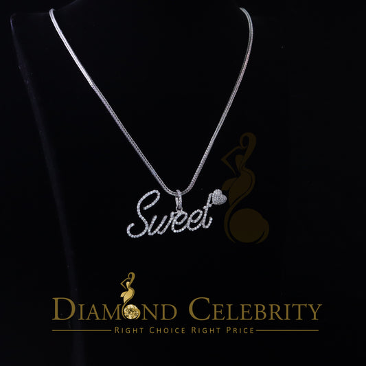 DiamondCelebritees White 925 Fancy Sterling Silver Sweet Tiny Heart Pendant 4.26ct Cubic Zirconia