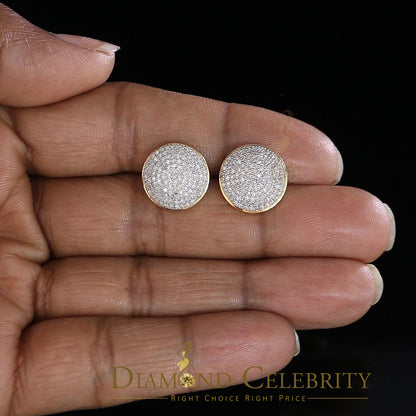 DiamondCelebritees 925 Sterling Silver Yellow Hip Hop 0.66ct Diamond Men's/ Women's Stud Earrings