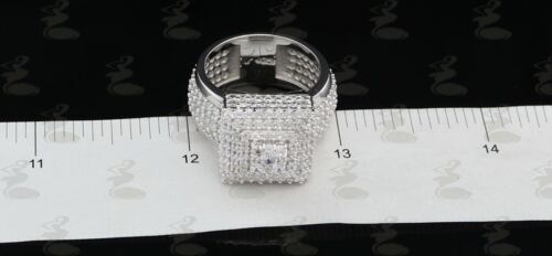 DiamondCelebritees 925 Silver White 8.50ct Cubic Zirconia Wide Square Womens Engagement Ring SZ 7.5