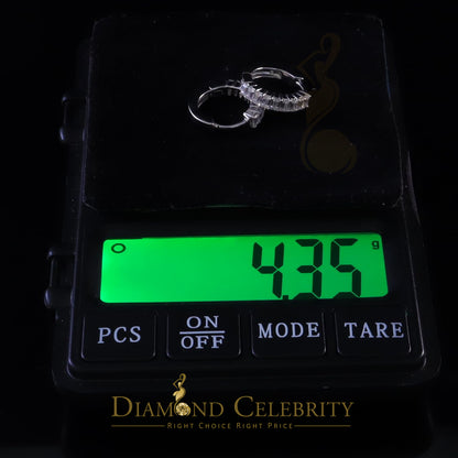 Diamondcelebritees 1.66ct Moissanite Baugutte White 925 Sterling Silver Women's Hoop Earrings