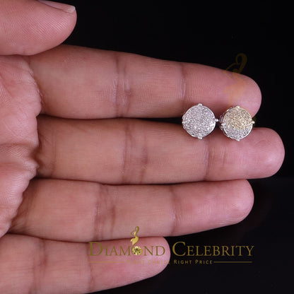 DiamondCelebritees 0.10ct Diamond 925 Sterling White Silver for Men's & Womens Stud Round Earring