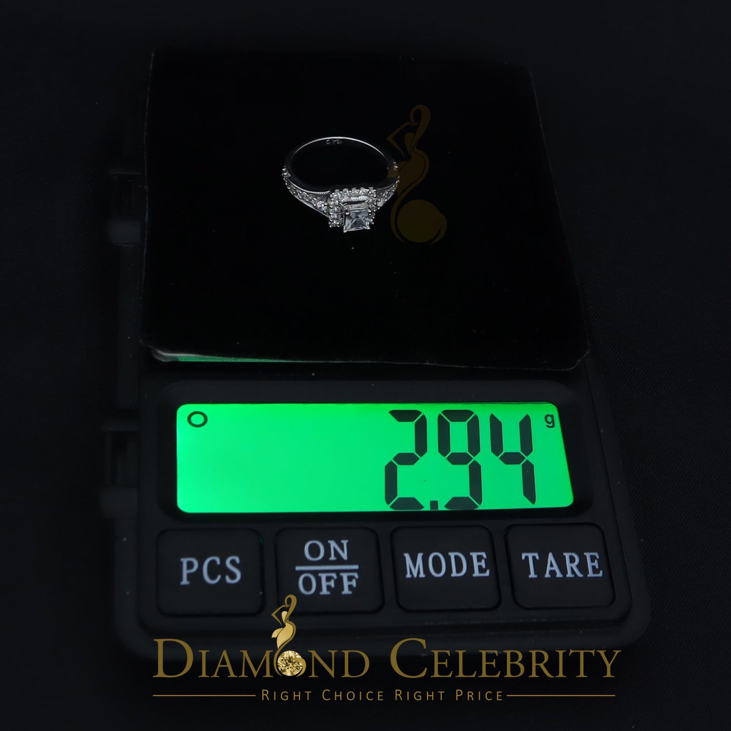 DiamondCelebritees 1.0CT 925 Sterling Silver White Ladies Ring Cubic Zirconia Ring Size 7