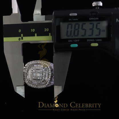 DiamondCelebritees 925 Sterling White Silver 5.50ct VVS 'D' Moissanite Round Rings SZ 10 for Men's