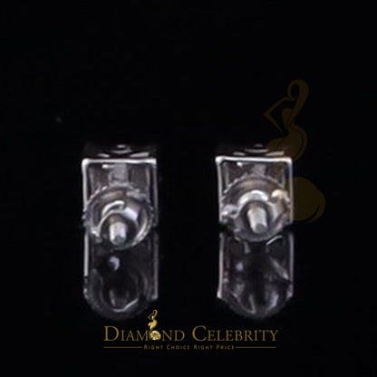 Diamondcelebritees Square Women & Men 925 Silver White 0.50ct VVS D Moissanite Square Stud Earring