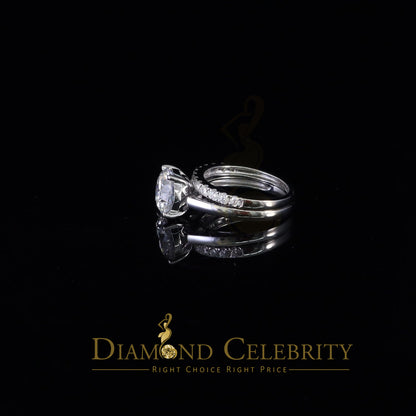 DiamondCelebritees White 5.00ct Moissanite Sterling Silver Men/Women Bridal Ring Round Shape Size 8