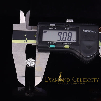 DiamondCelebritees  1.14ct Cubic Zirconia 925 White Silver Women's & Men's Hip Hop Flower Earrings