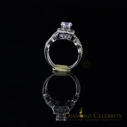 DiamondCelebritees Sterling Silver Square Cubic Zirconia 1.80ct Bridal White Womens Ring Size 7