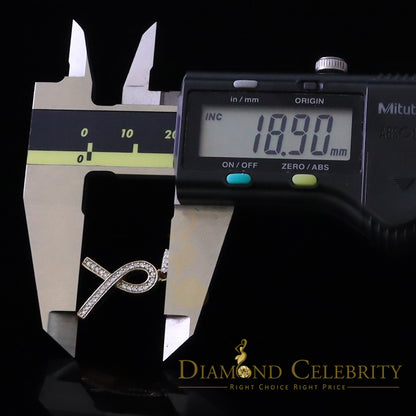 DiamondCelebritees 925 Sterling Silver Fashion Ribbon Shape Pendant Yellow 0.26ct Cubic Zirconia