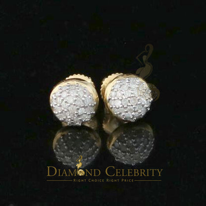 DiamondCelebritees 0.25ct Diamond 925 Silver Yellow For Men's / Women's Round Earrings