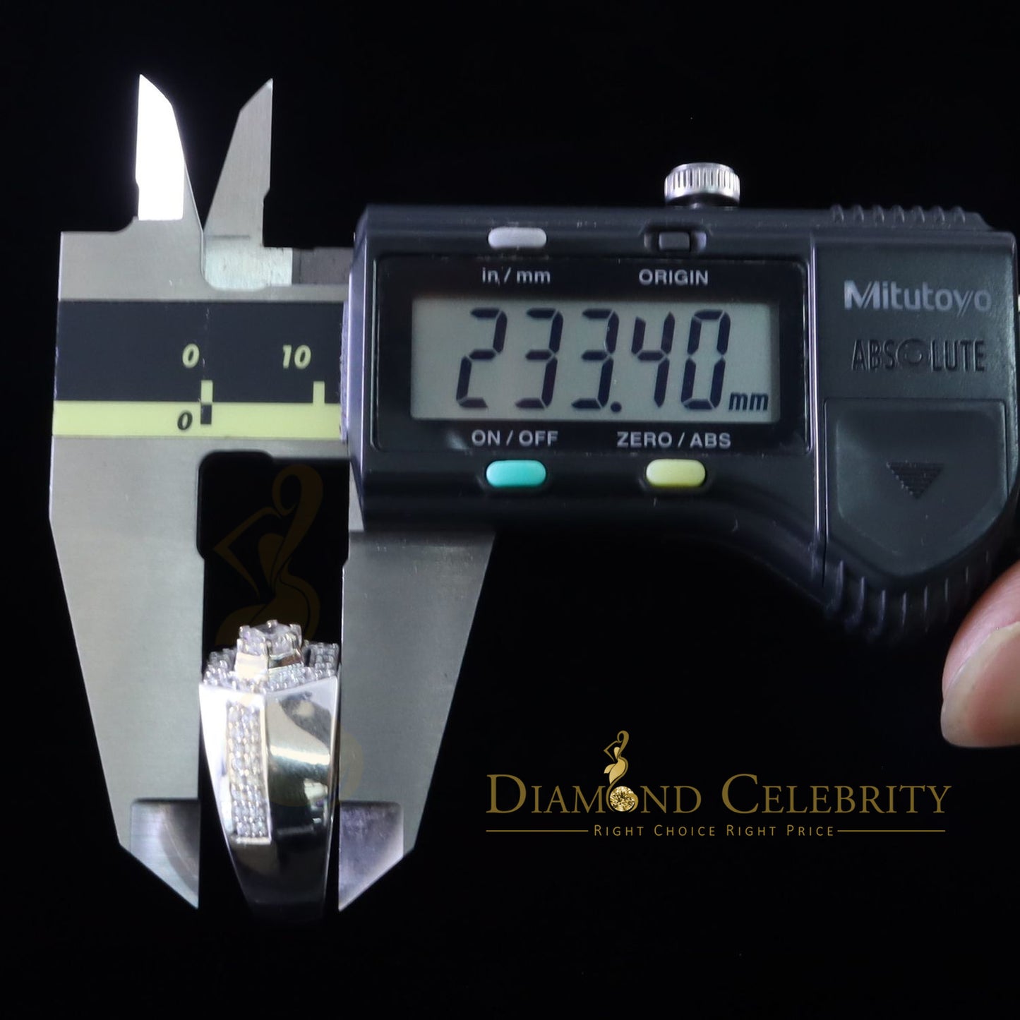DiamondCelebritees 925 White Sterling Silver Cubic Zirconia 2.44ct Men Adjustable Ring Size 8 to 10