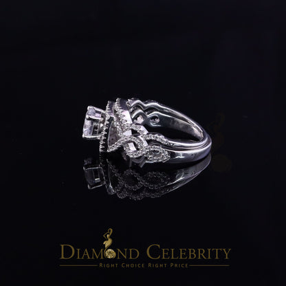 DiamondCelebritees Sterling Silver Square Cubic Zirconia 1.80ct Bridal White Womens Ring Size 7
