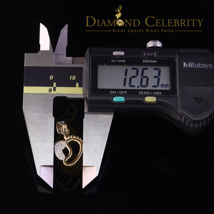 DiamondCelebritees First step Baby Feet Mother N Child 925 Silver Yellow 0.36ct Diamond CZ Pendant