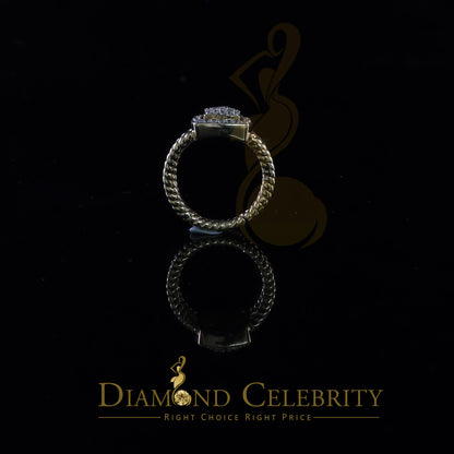 DiamondCelebritees 0.95ct Cubic Zirconia 925 Sterling Yellow Silver Square Womens Ring Size 7.5