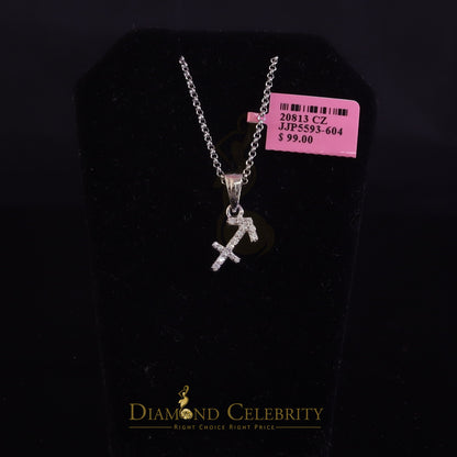 DiamondCelebritees 0.34ct Cubic Zirconia White Silver SAGITTARIUS-DECEMBER Pendant Men's & Women's