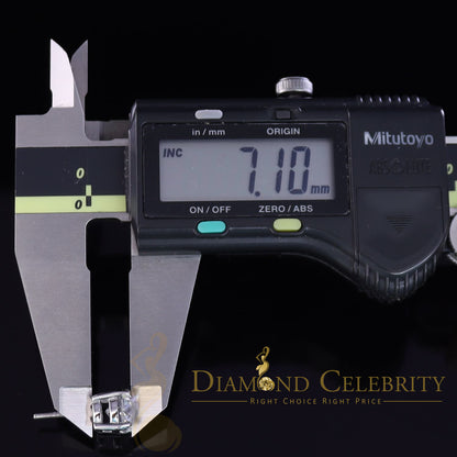 DiamondCelebritees 10k Real White Gold with 3.50ct Round VVS 'D' Color Moissanite Stud Earrings