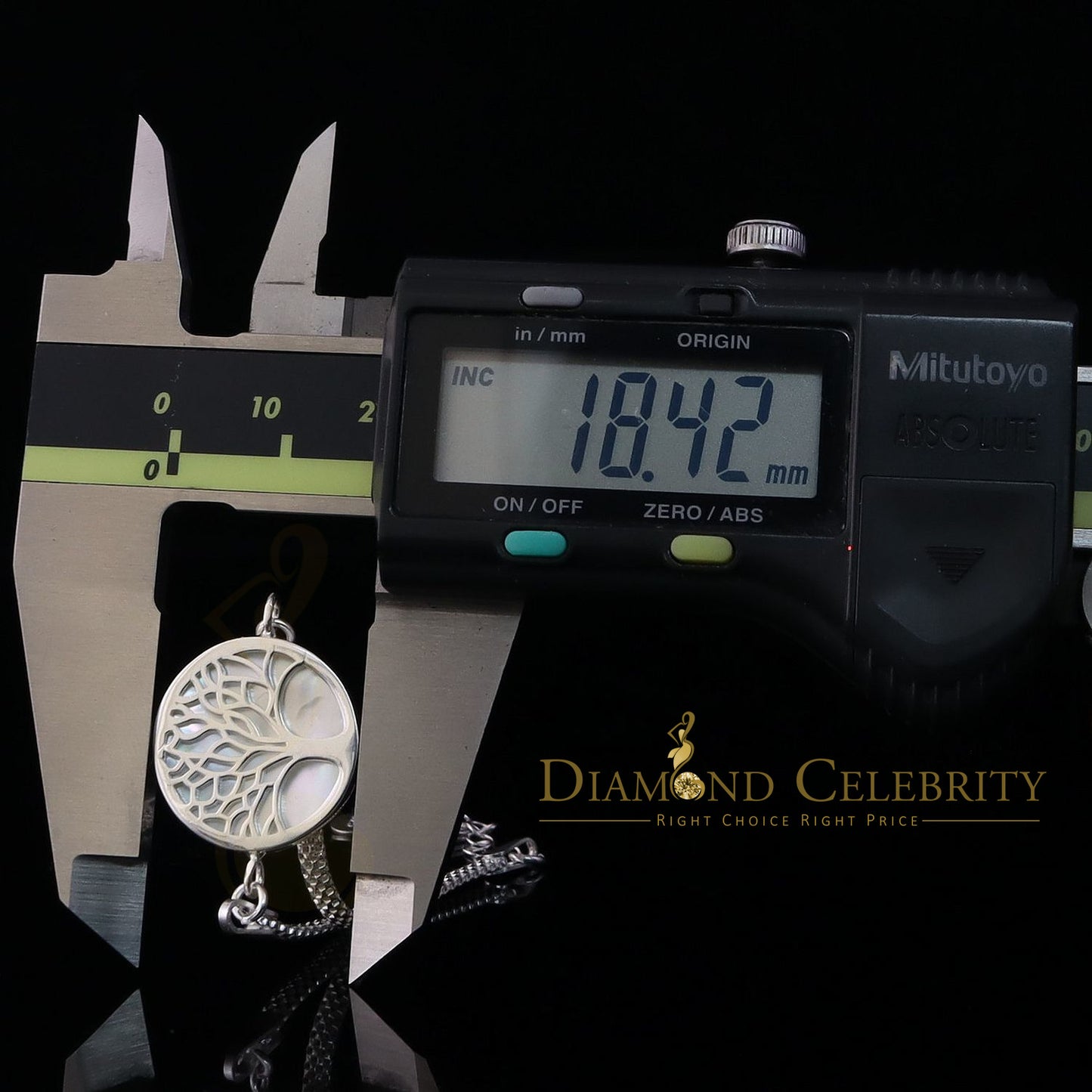 DiamondCelebritees White 925 Sterling Silver Women's Mother Of Pearl Tree Of Life Bracelet Size 8