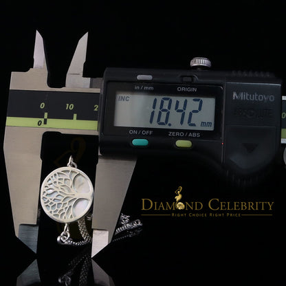 DiamondCelebritees White 925 Sterling Silver Women's Mother Of Pearl Tree Of Life Bracelet Size 8