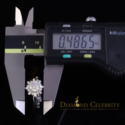 DiamondCelebritees New Womens 925 Silver White 1.25ct VVS 'D' Round Solitaire Moissanite Ring SZ 7