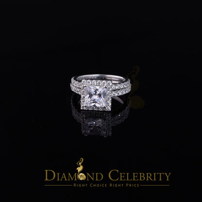 DiamondCelebritees 5.50ct White Cubic Zirconia 925 Sterling Silver Bridal Style Women's Ring Size 7