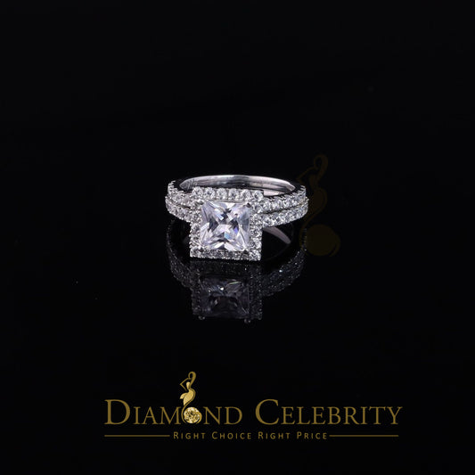 DiamondCelebritees 5.50ct White Cubic Zirconia 925 Sterling Silver Bridal Style Women's Ring Size 7