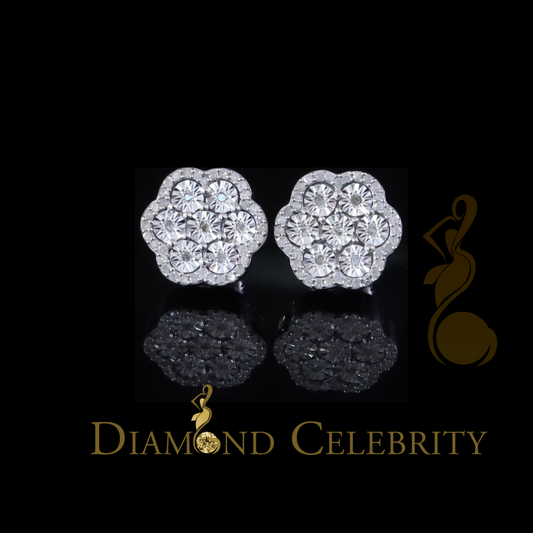 DiamondCelebritees Miracle Set 0.40ct Diamond 925 Silver White 11MM for Men's & Women Stud Earrings