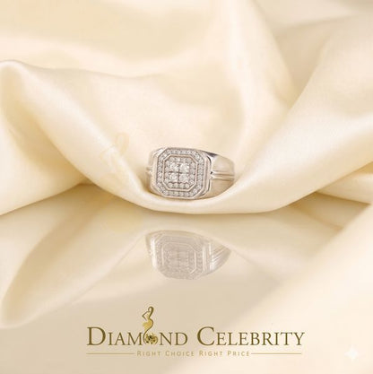 DiamondCelebritees Men's 925 Sterling White Silver Octagon 1.50ct Cubic Zirconia Ring Size 12