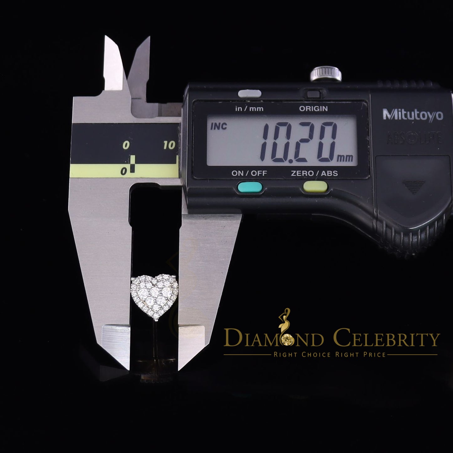 DiamondCelebritees  1.18ct Cubic Zirconia 925 Yellow Sterling Silver Women's Hip Hop Heart Earrings