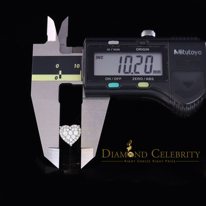 DiamondCelebritees  1.18ct Cubic Zirconia 925 Yellow Sterling Silver Women's Hip Hop Heart Earrings