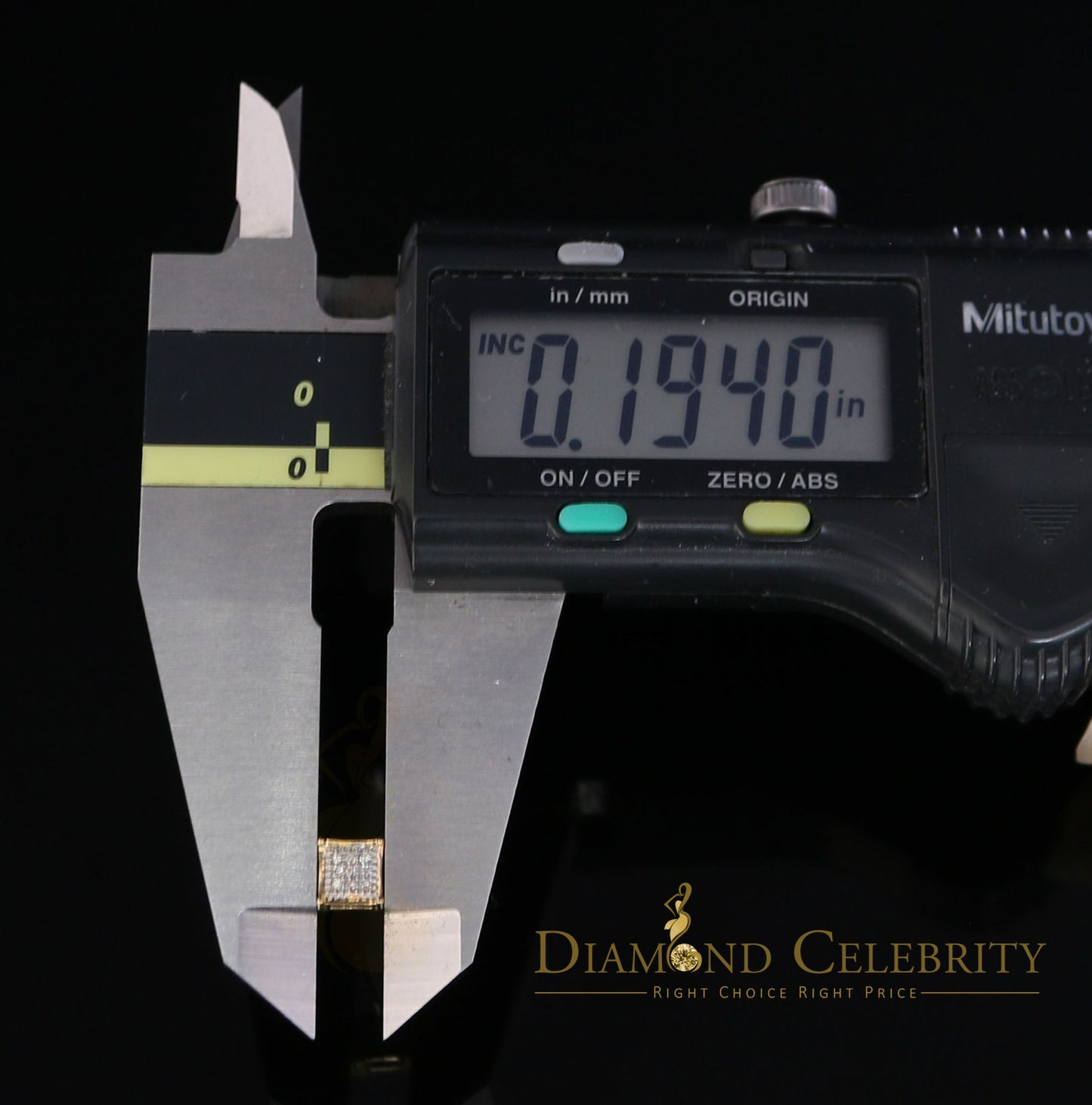 DiamondCelebritees 10K Real Yellow Gold with 0.05CT Real Micro Diamond Men's/Women's Stud Earring