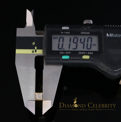 DiamondCelebritees 10K Real Yellow Gold with 0.05CT Real Micro Diamond Men's/Women's Stud Earring