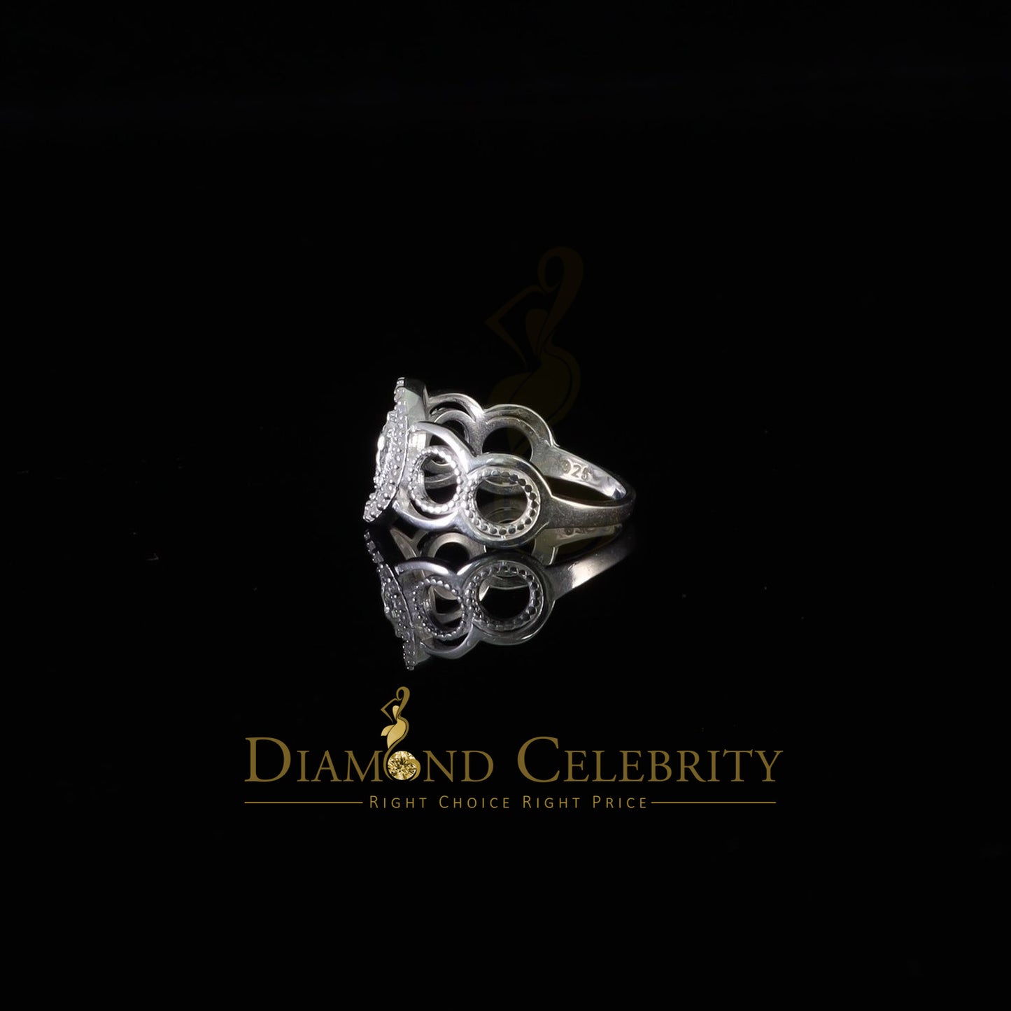 DiamondCelebritees Our Lady Guadalupe White CZ 925 Silver Virgin Merry in Aura Women's Ring SZ 10