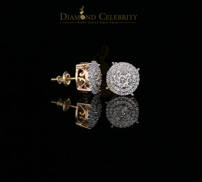 DiamondCelebritees 10K Real Yellow Gold with 0.80CT Real Diamond Men's/Women's Stud Earrings