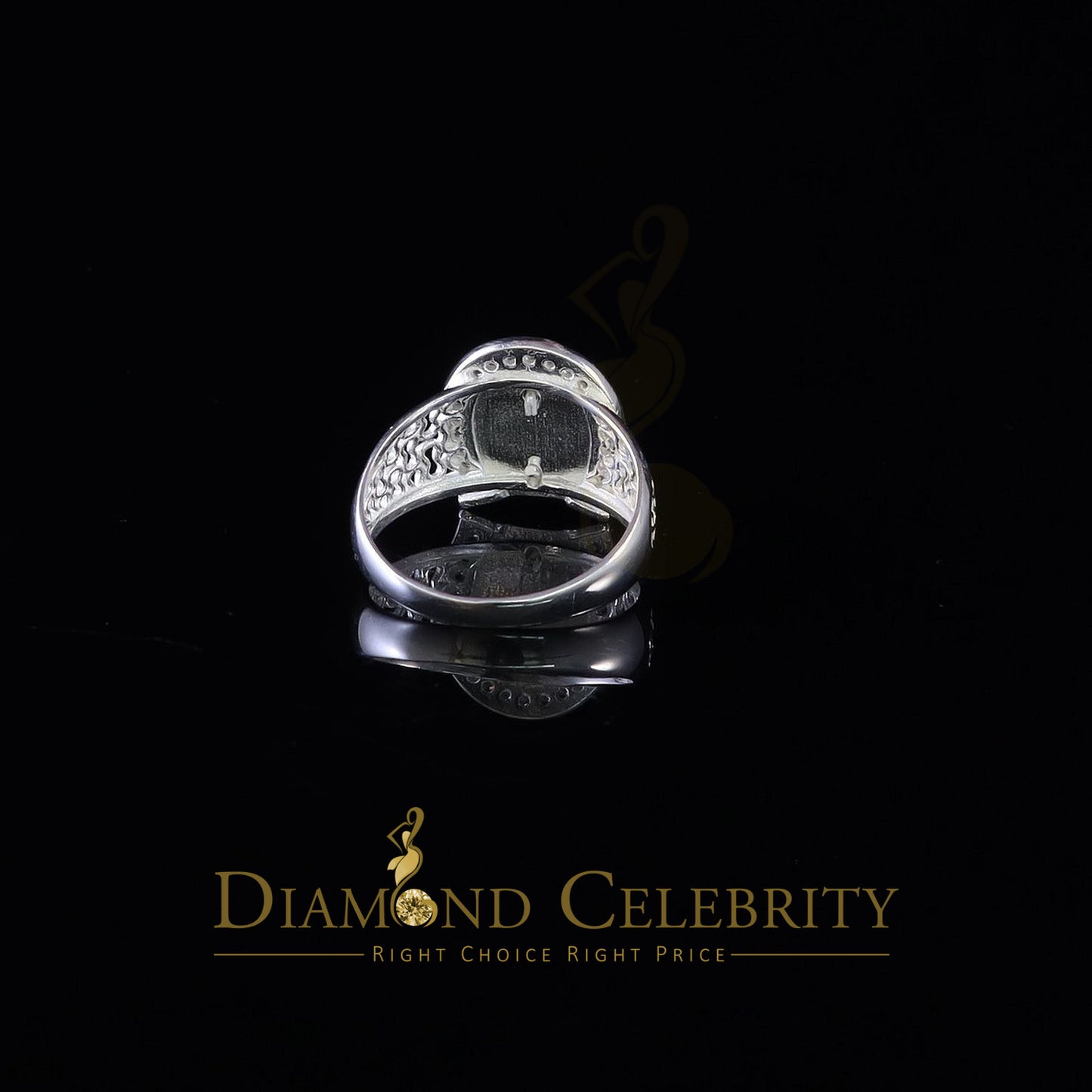DiamondCelebritees White Virgin Merry CZ 925 Sterling Silver Horse Shoe Shape Women's Religious Ring SZ 8.5
