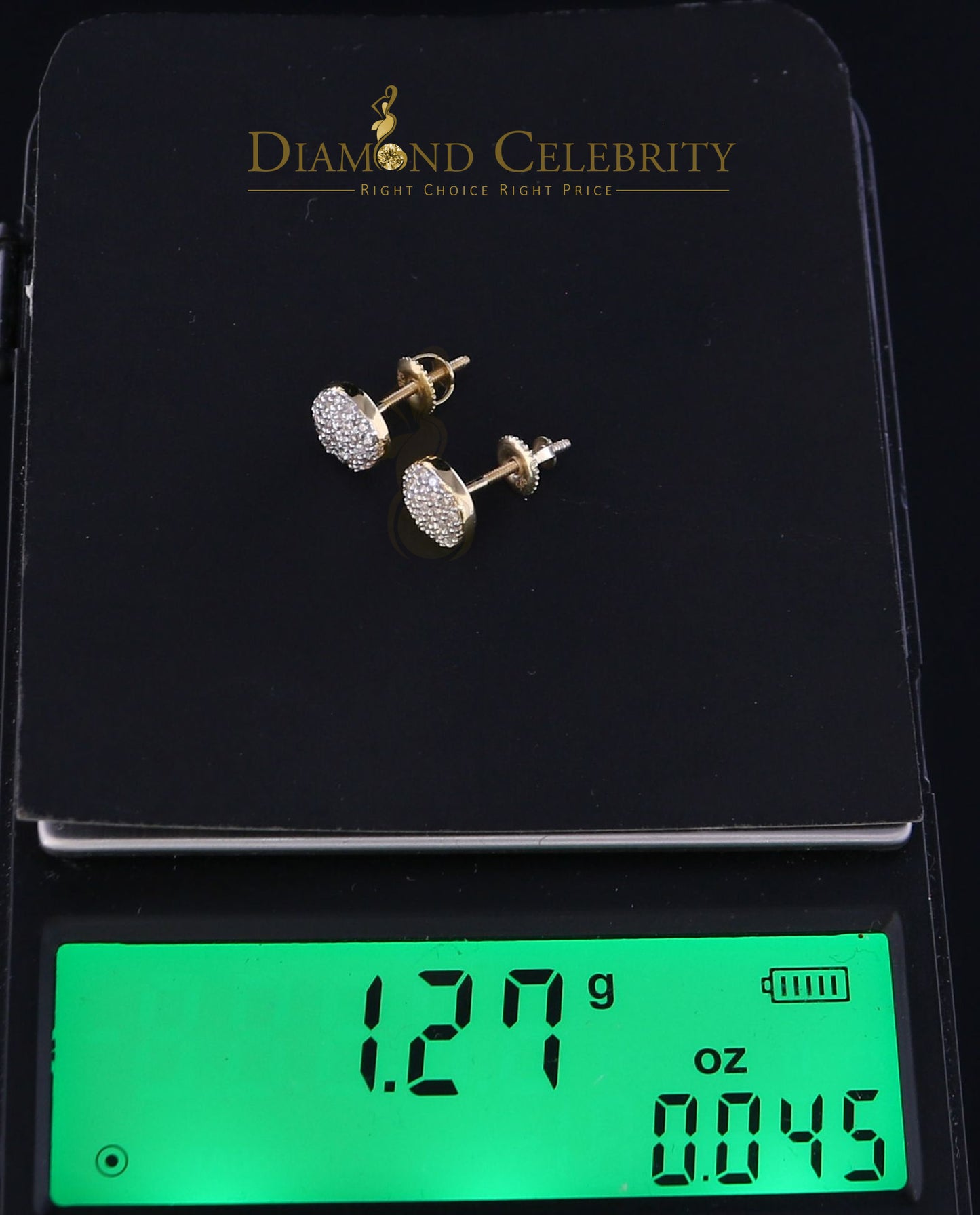 DiamondCelebritees 0.33 ct Diamond 925 Sterling Silver Yellow For Men's / Women's Round Earrings