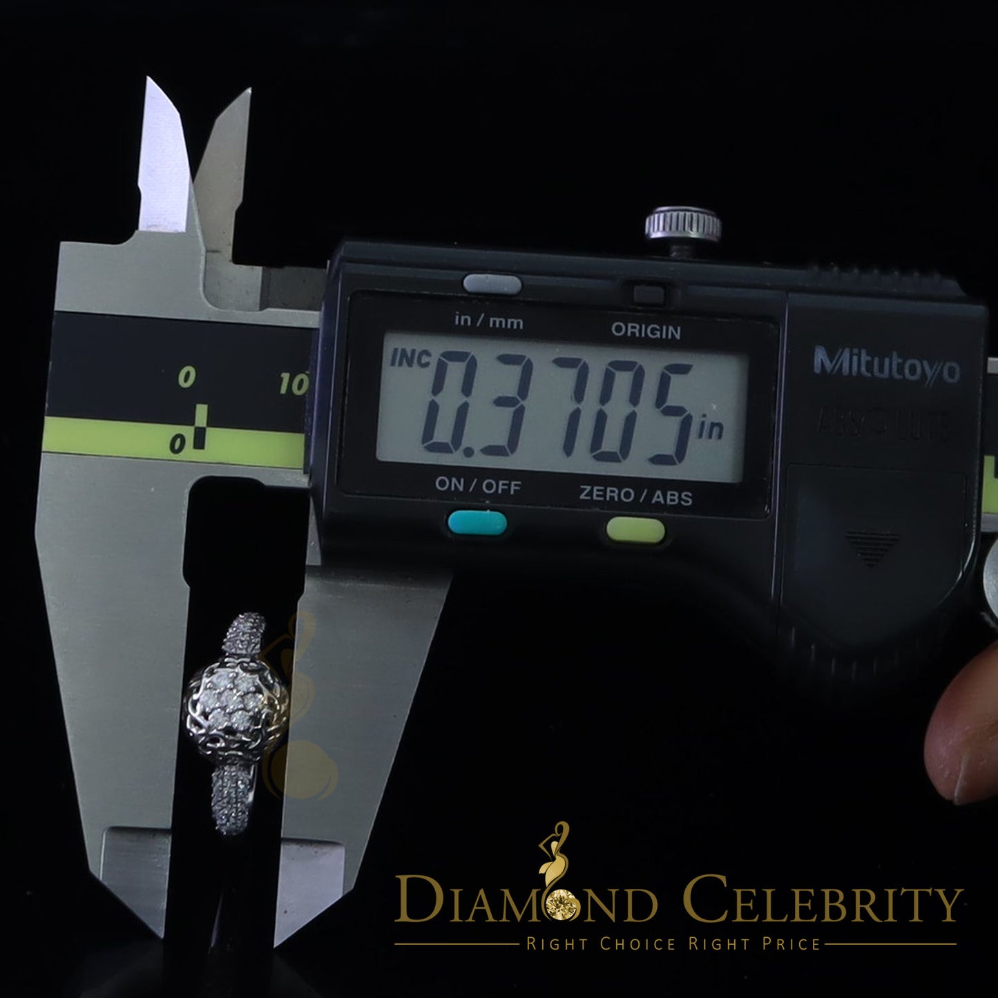 DiamondCelebritees Cubic Zirconia 925 Sterling White Silver Round Engagement Women's Ring Size 7