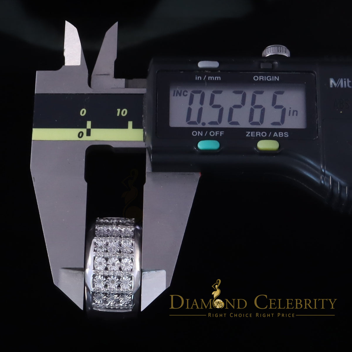 DiamondCelebritees Mirage Set Real 0.30ct Diamond 925 White Silver Wedding Band Men's Ring Size 11