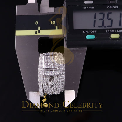 DiamondCelebritees 5.94ct Cubic Zirconia White 925 Sterling Silver Trio Engagement Womens Ring SZ 7